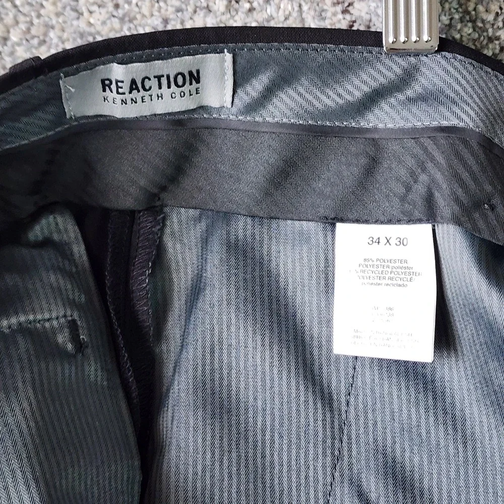 Kenneth Cole Dress Pants Mens 34x30 Mini Check‎ Flex Waistband New With Tags
